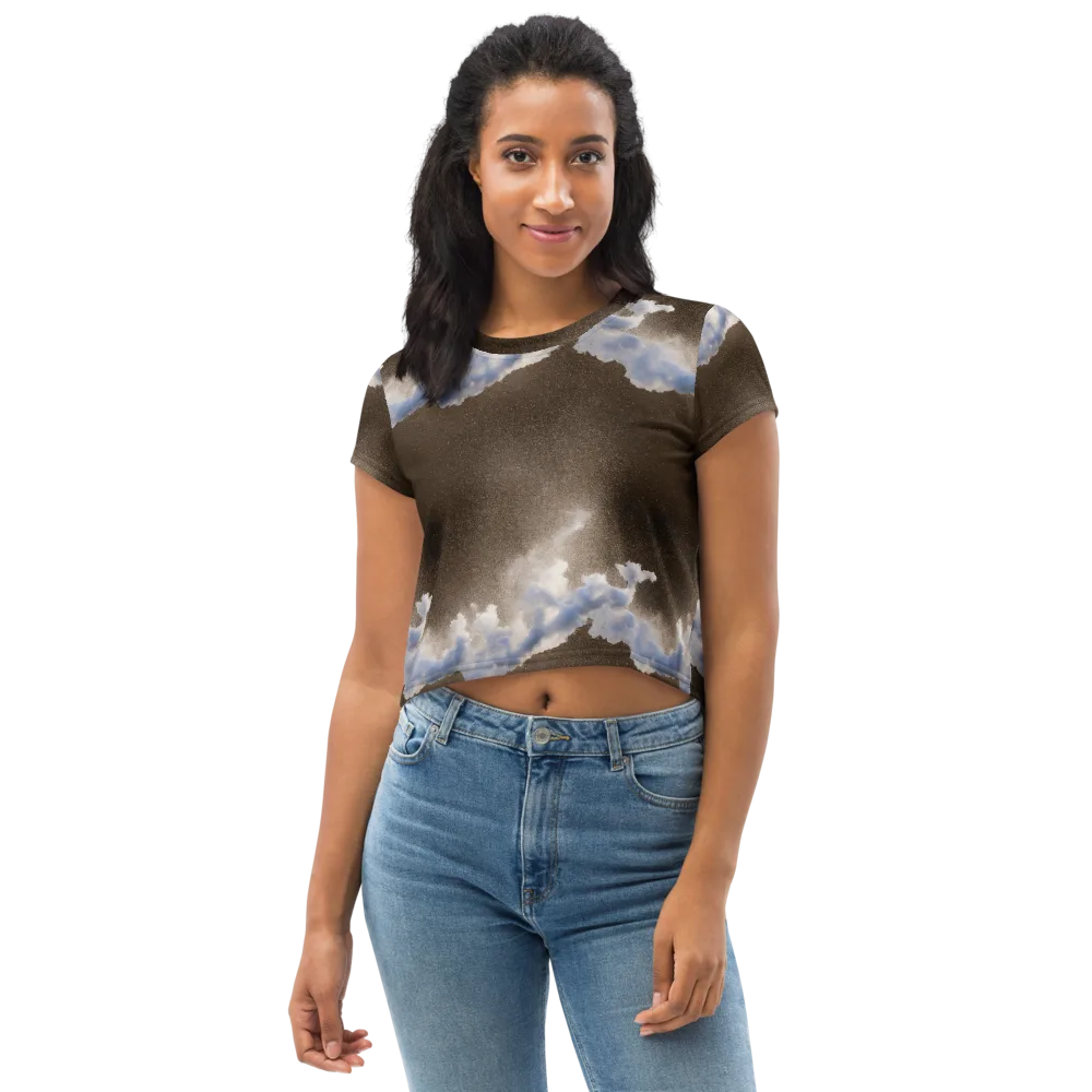 Cloudbreak Terrain on Crop Tee — Front