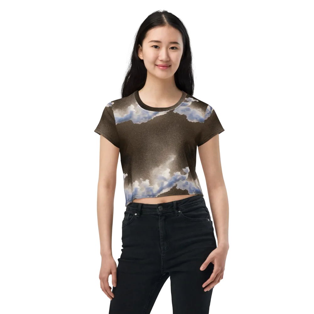 Cloudbreak Terrain on Crop Tee — Front