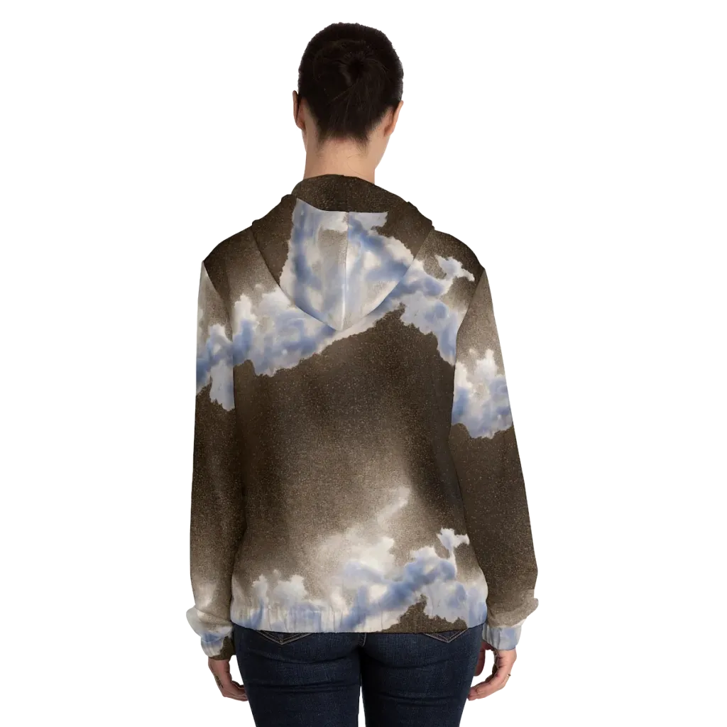Cloudbreak Terrain on Women's Full-Zip Hoodie — Back On Person