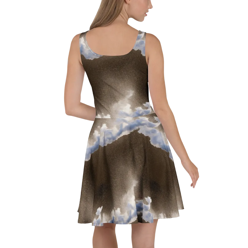Cloudbreak Terrain on Skater Dress — Back