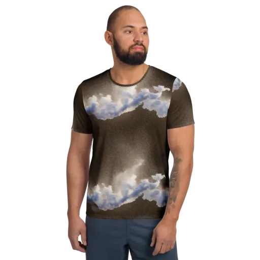Cloudbreak Terrain on a Men's Athletic T-Shirt