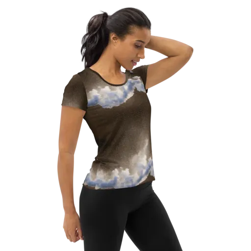 Cloudbreak Terrain on a Women's Athletic T-Shirt