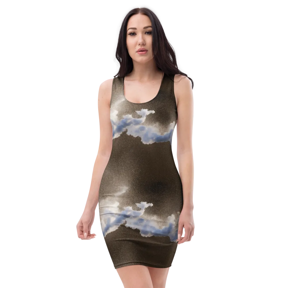 Cloudbreak Terrain on Bodycon Dress — Front