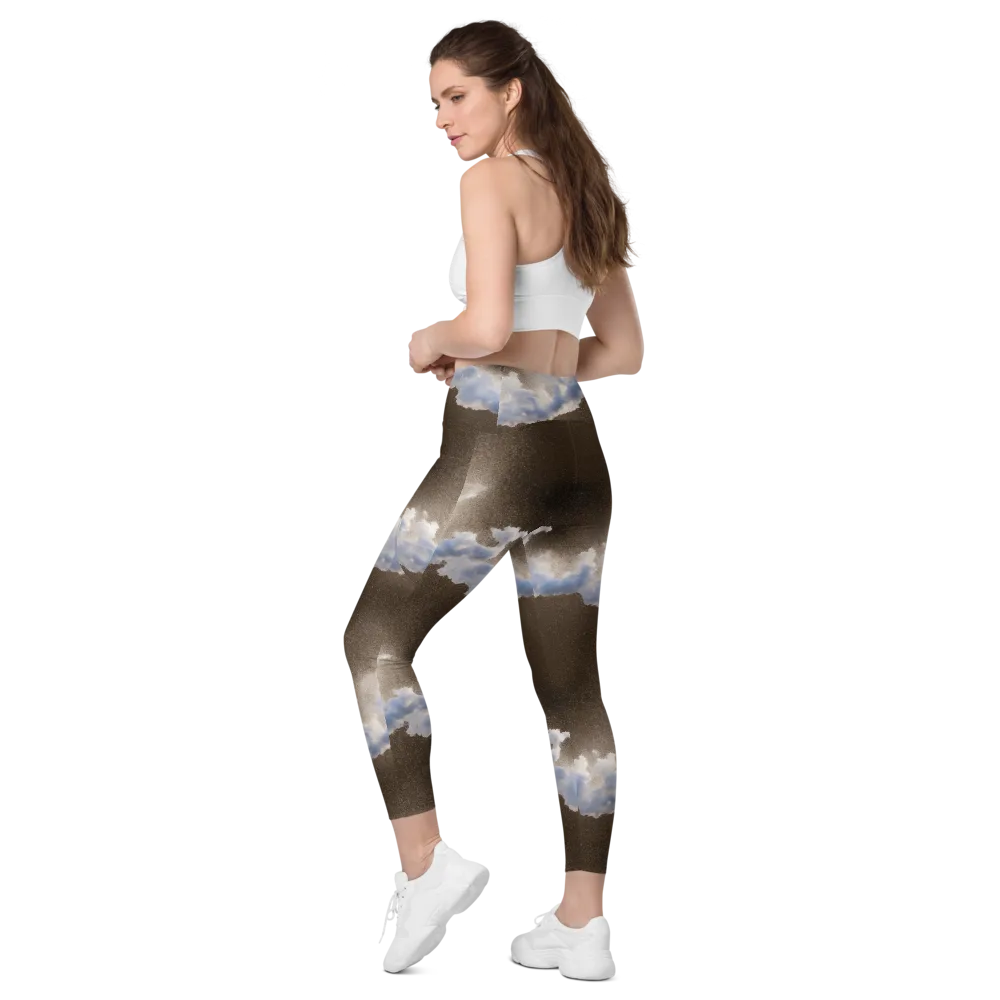 Cloudbreak Terrain on Leggings with Pockets — Left Back