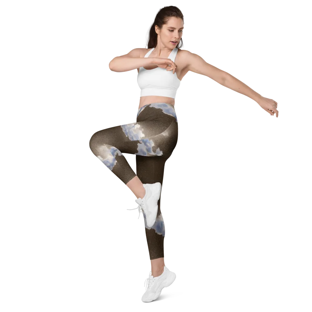 Cloudbreak Terrain on Leggings with Pockets — Left Front