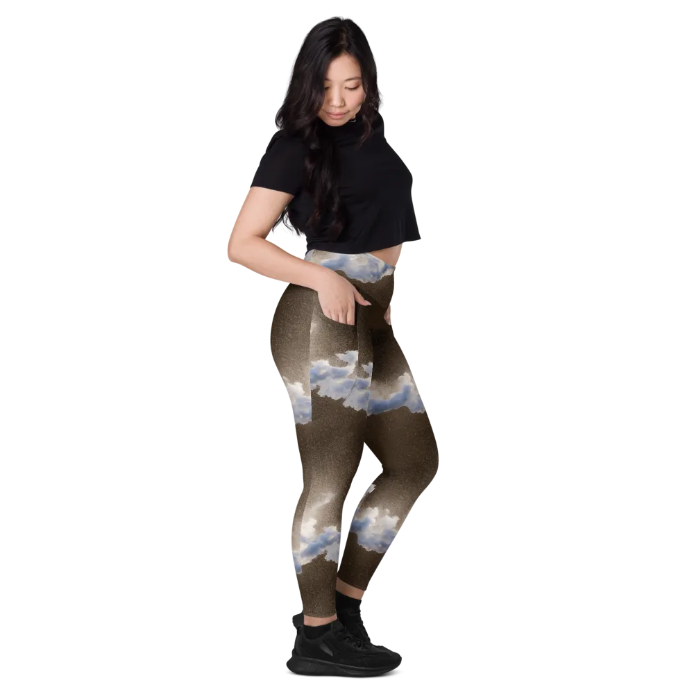 Cloudbreak Terrain on Leggings with Pockets — Right