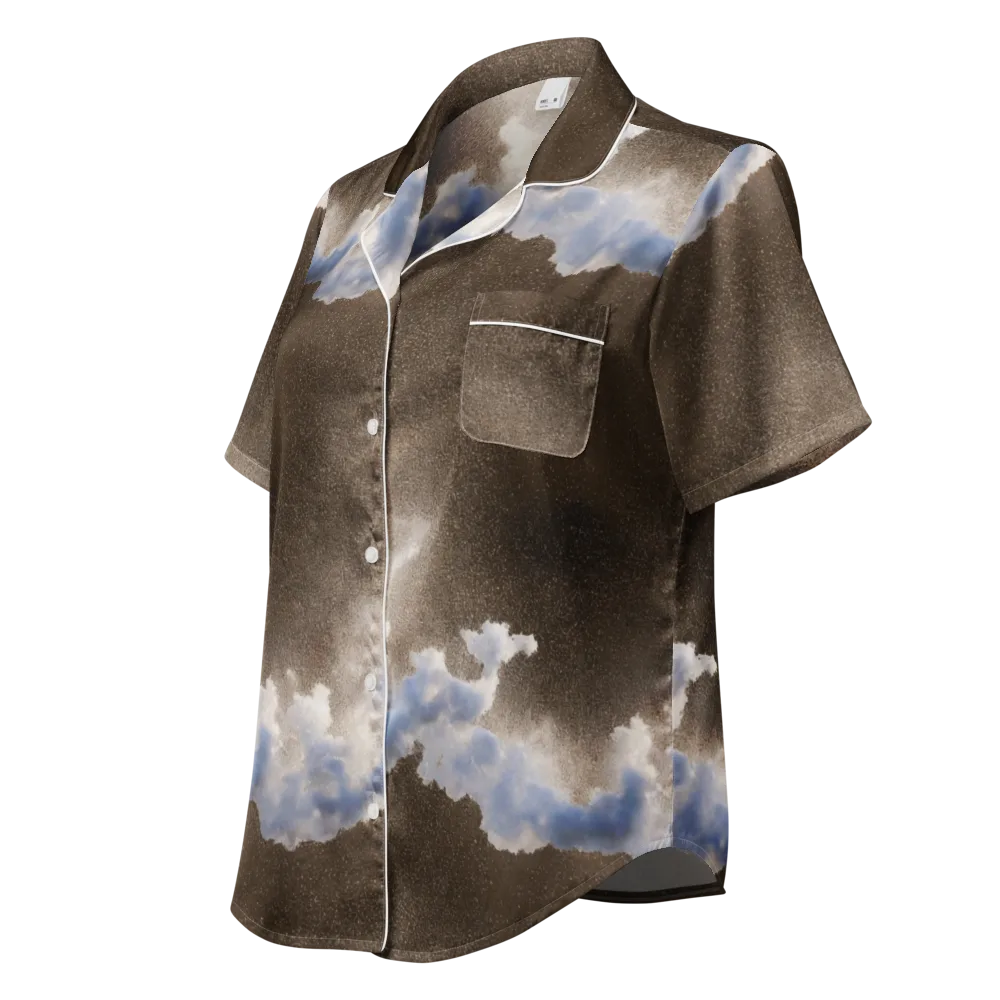Cloudbreak Terrain on Women's Short Sleeve Pajama Top — Left Front