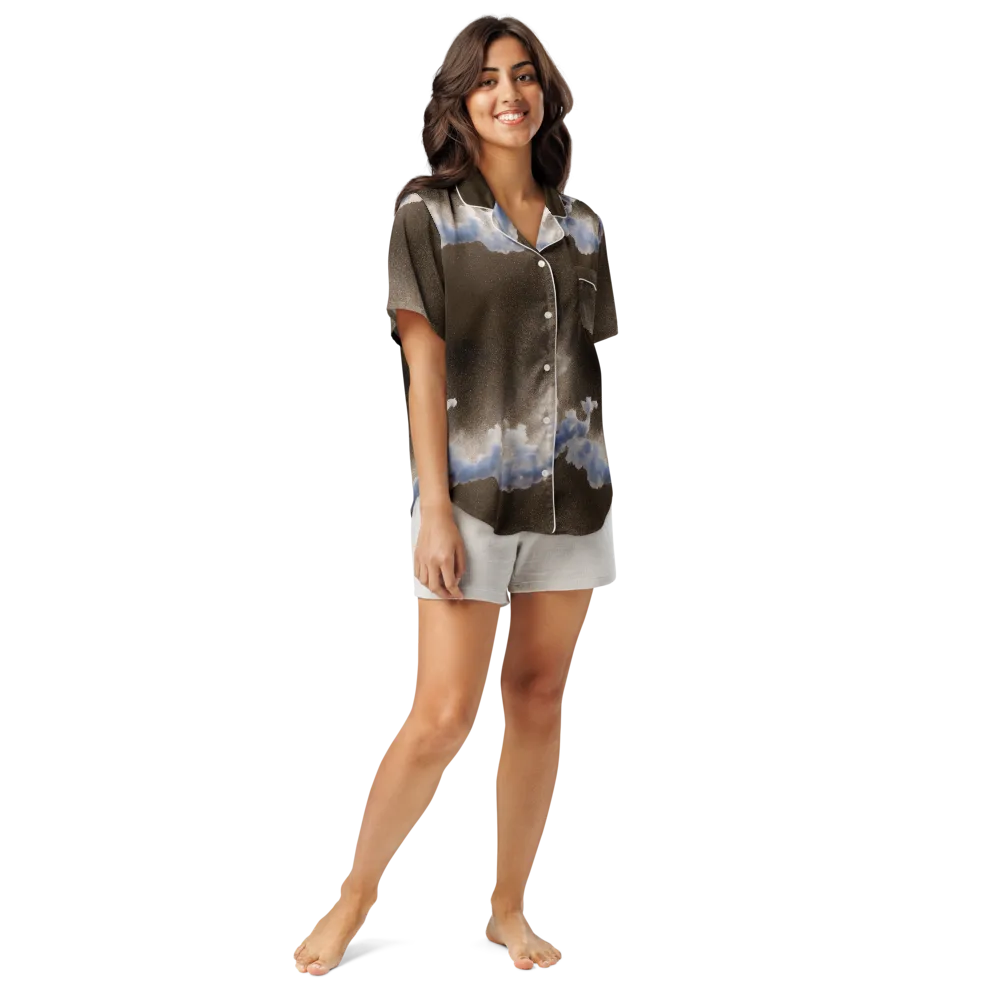 Cloudbreak Terrain on Women's Short Sleeve Pajama Top — Front