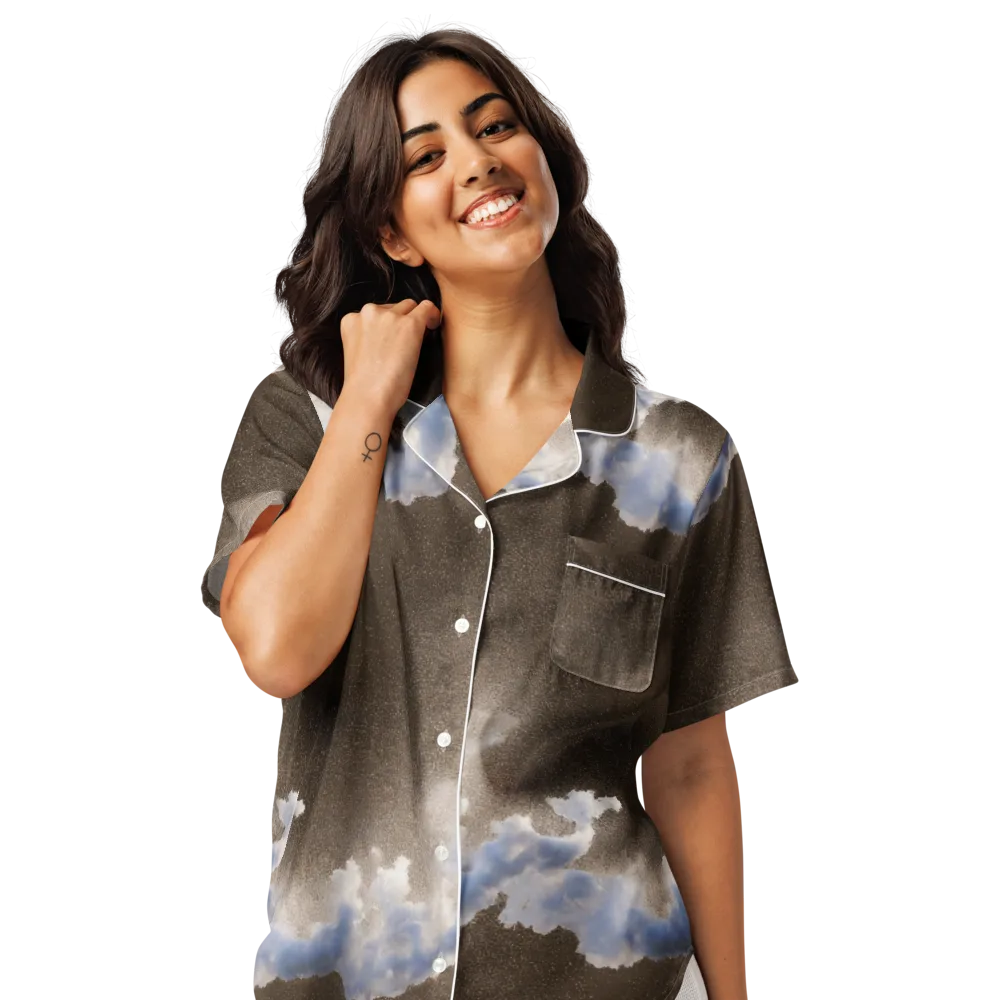 Cloudbreak Terrain on Women's Short Sleeve Pajama Top — Front