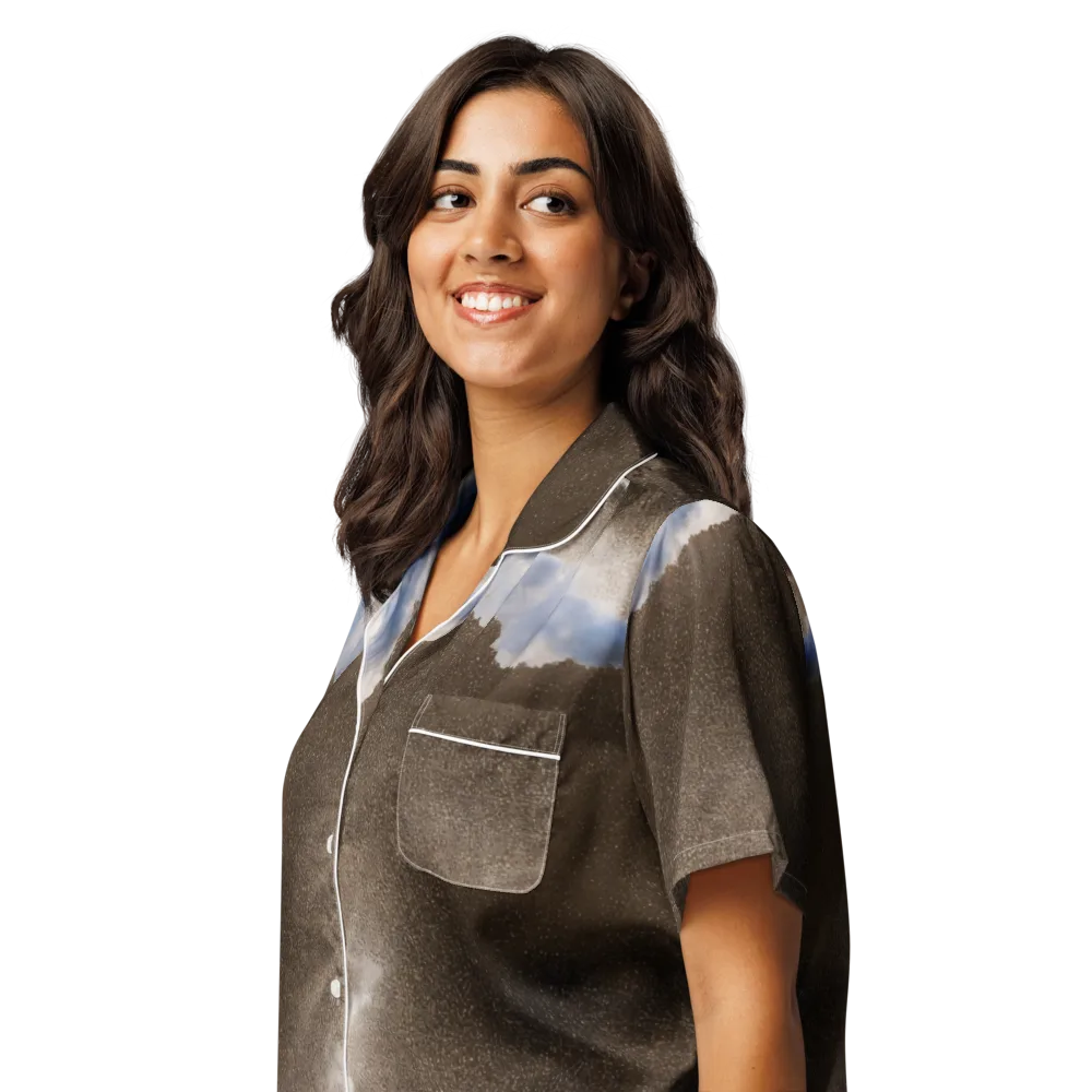 Cloudbreak Terrain on Women's Short Sleeve Pajama Top — Left Front