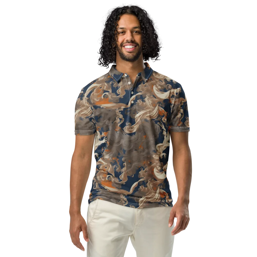 Midnight Rococo on Men's Slim Fit Polo Shirt — Front