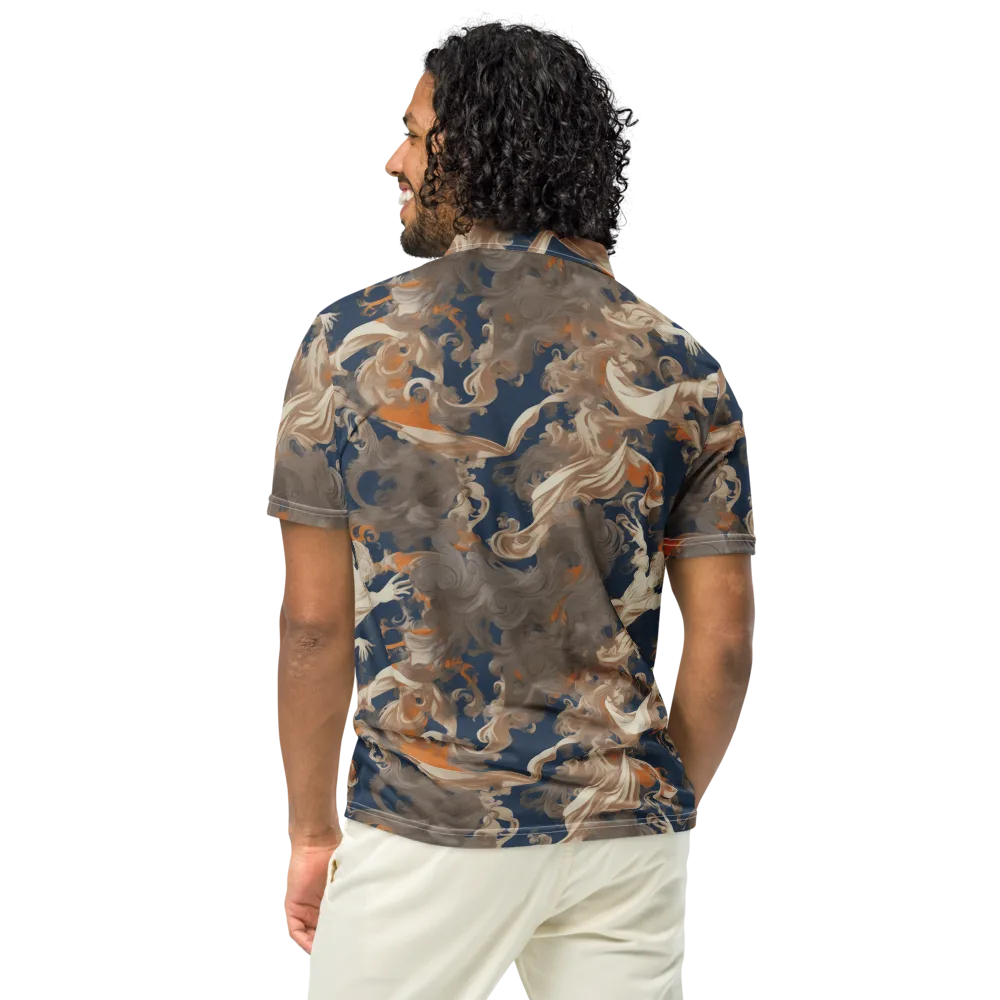Midnight Rococo on Men's Slim Fit Polo Shirt — Back