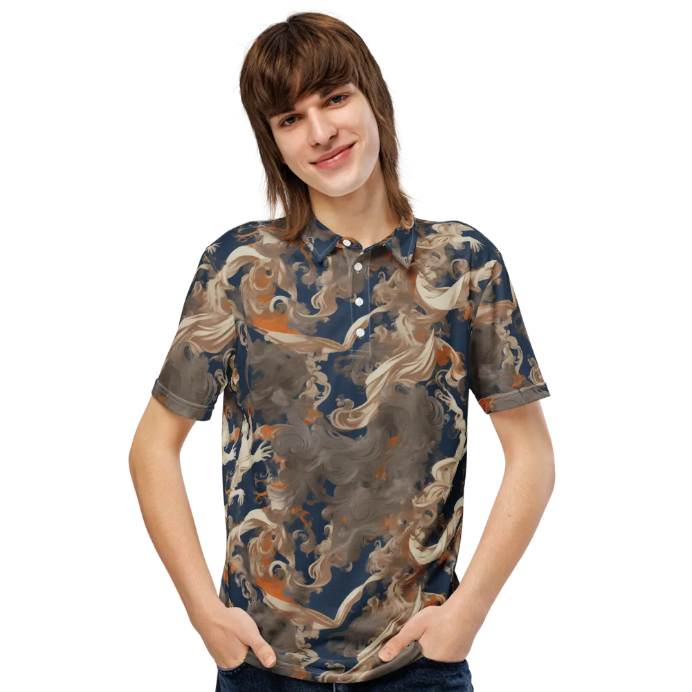Midnight Rococo on Men's Slim Fit Polo Shirt — Front