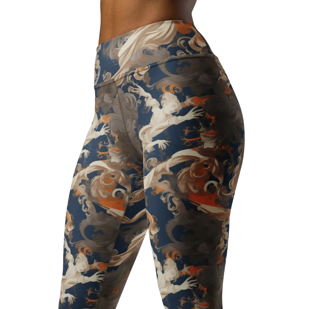 Midnight Rococo on Yoga Leggings — Left Front