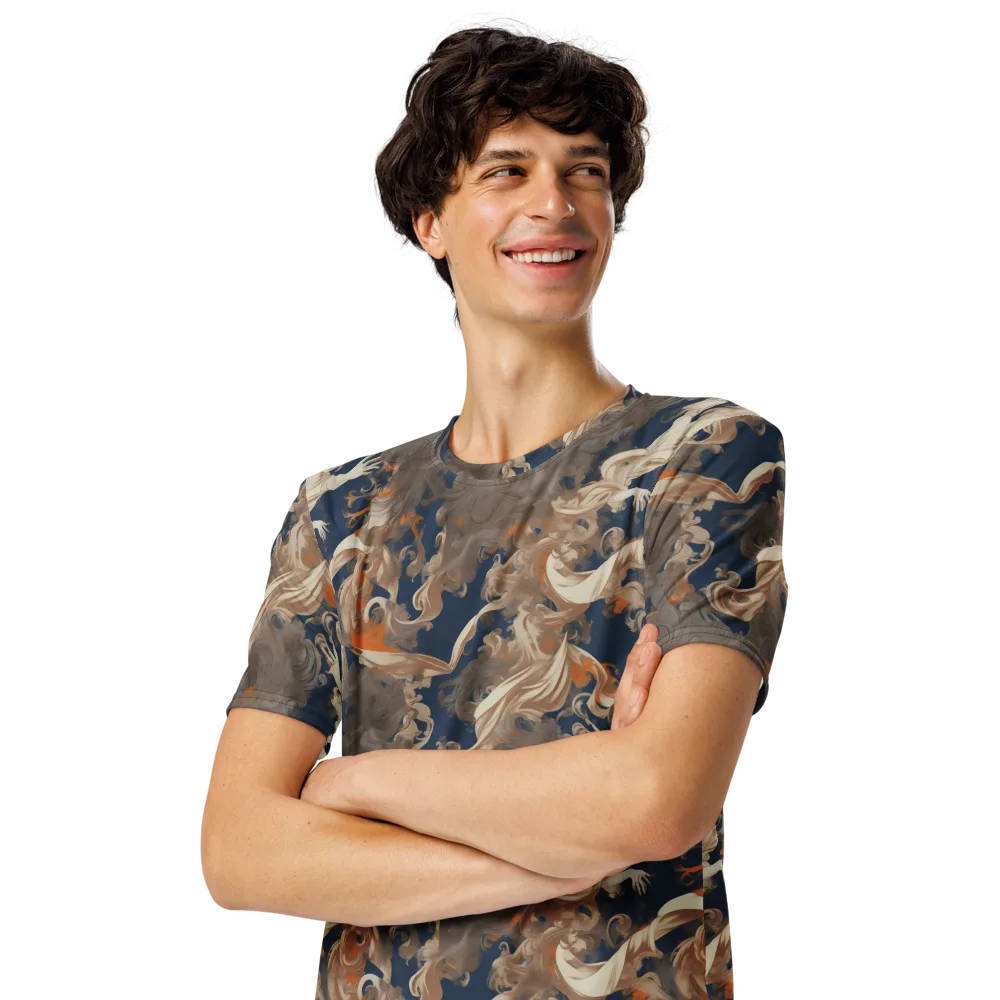 Midnight Rococo on Men's Crew Neck T-Shirt — Left Front