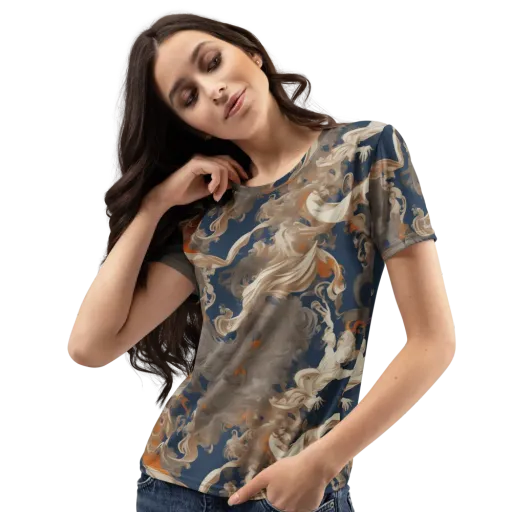 Midnight Rococo on a Women's Crew Neck T-Shirt