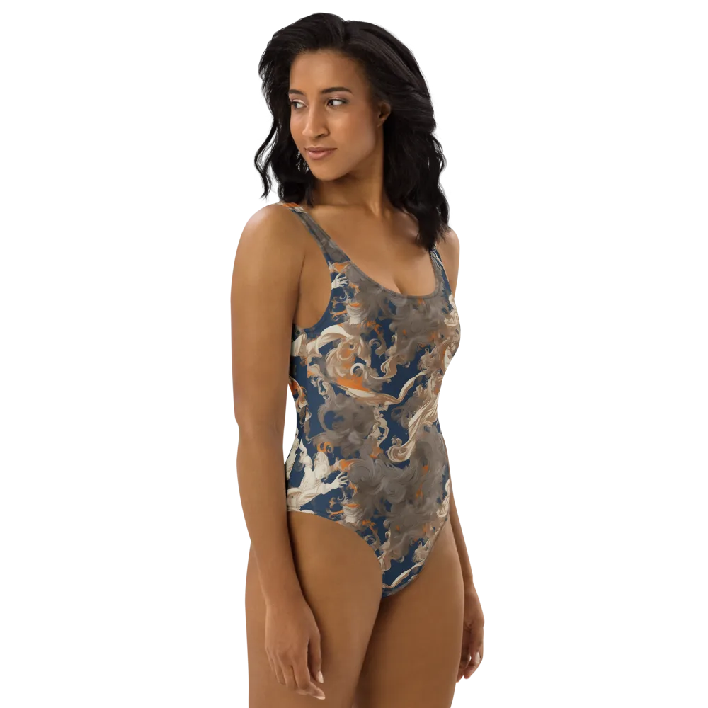 Midnight Rococo on One-Piece Swimsuit — Right
