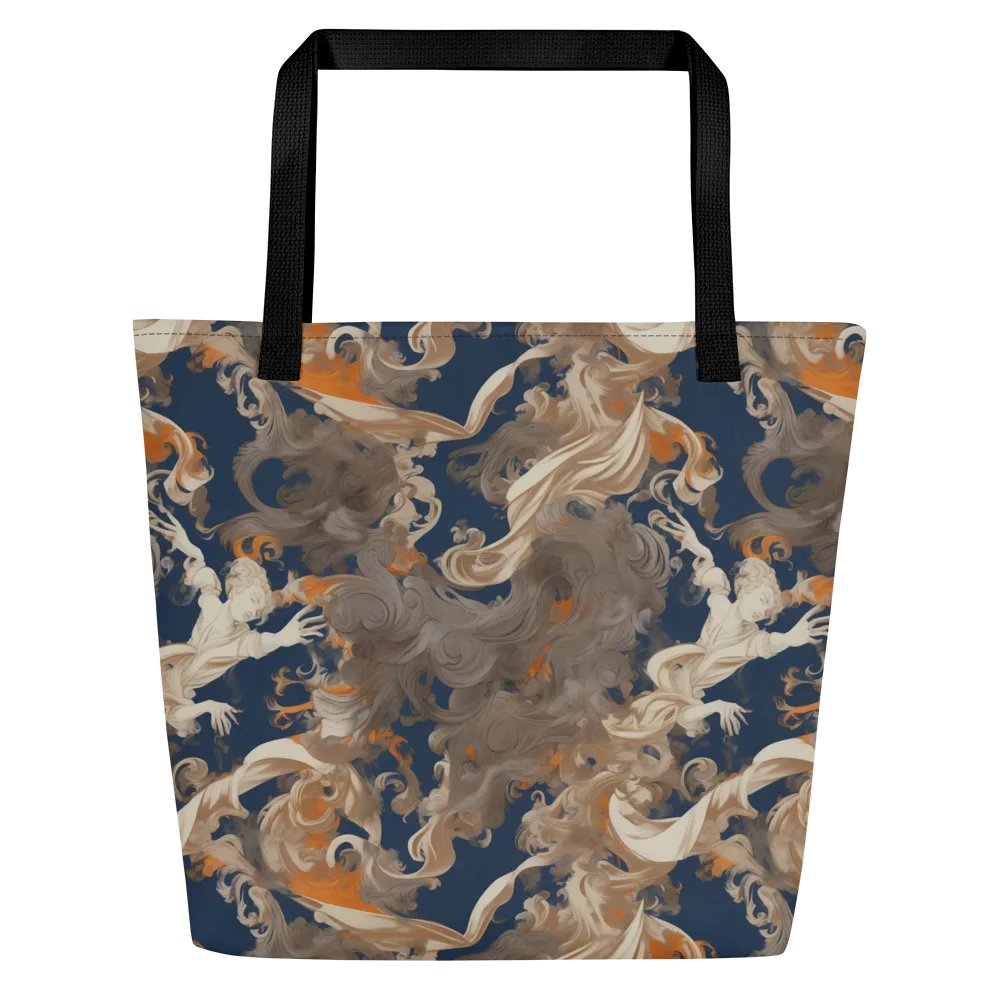 Midnight Rococo on Large Tote Bag W/ Pocket — Front