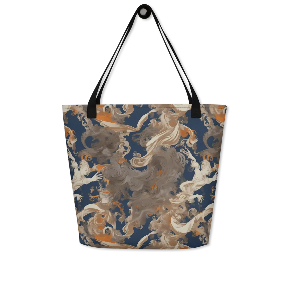 Midnight Rococo on Large Tote Bag W/ Pocket — Front