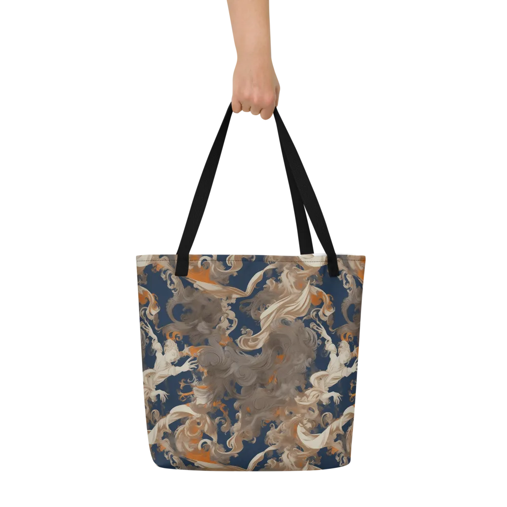Midnight Rococo on Large Tote Bag W/ Pocket — Front