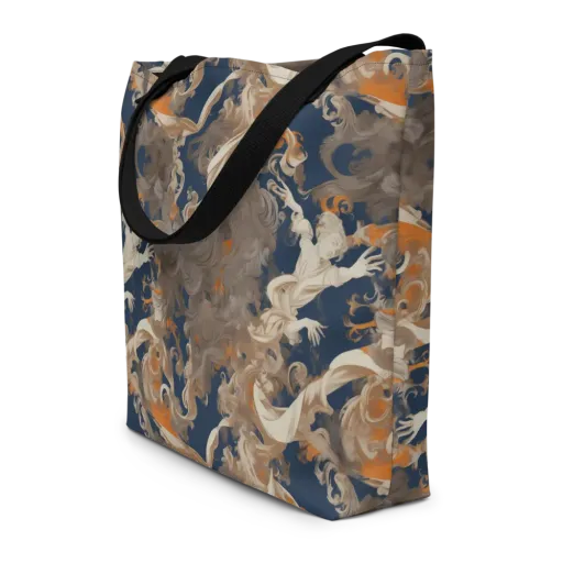 Midnight Rococo on a Large Tote Bag W/ Pocket