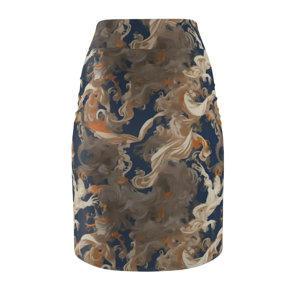 Midnight Rococo on Pencil Skirt — Back