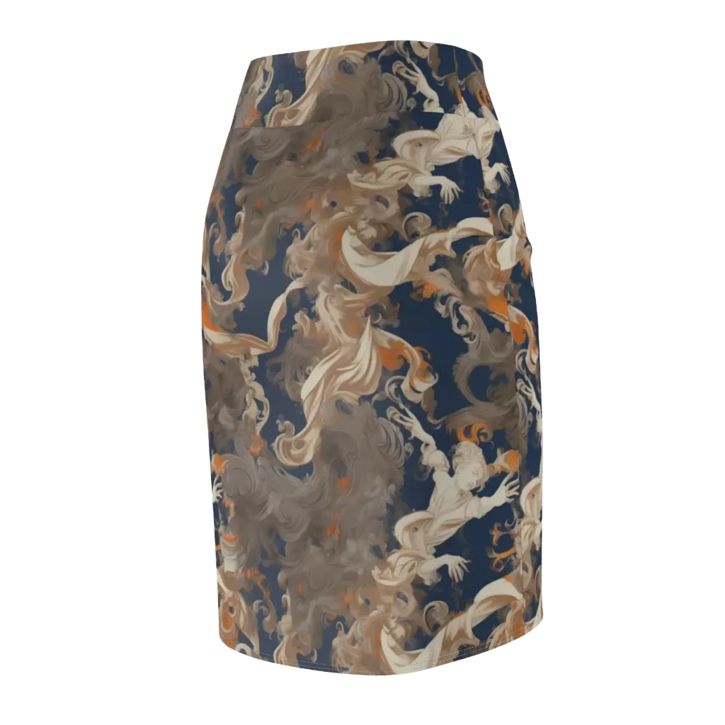Midnight Rococo on Pencil Skirt — Back Side