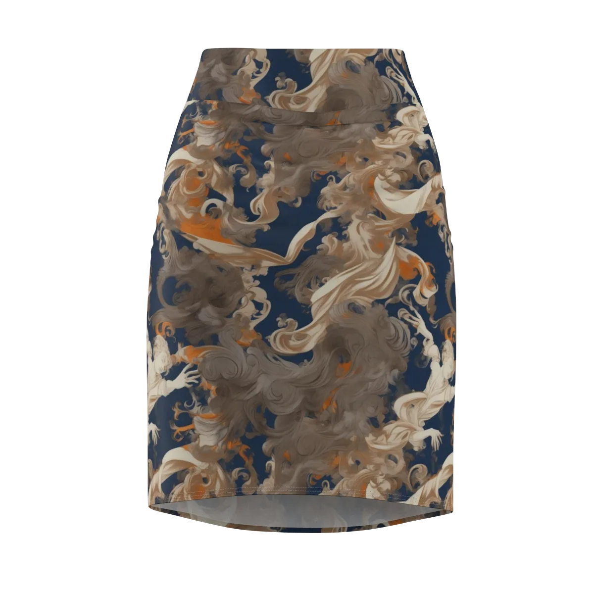 Midnight Rococo on Pencil Skirt — Front