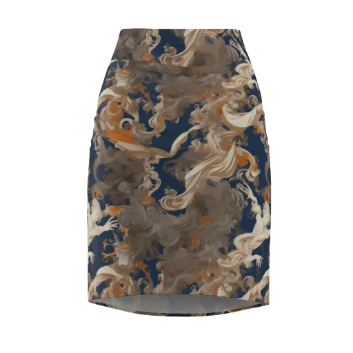 Midnight Rococo on a Pencil Skirt