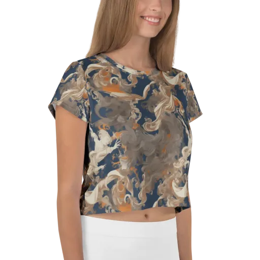 Midnight Rococo on a Crop Tee