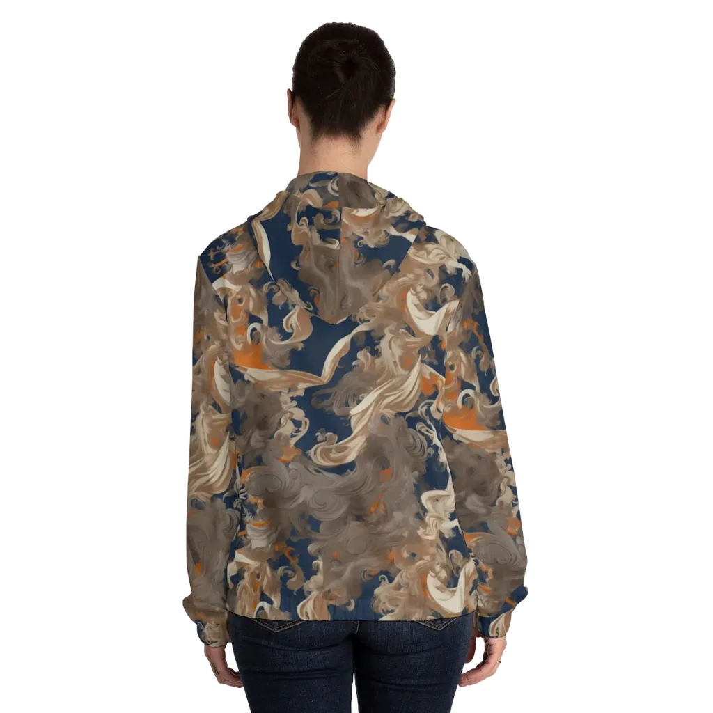 Midnight Rococo on Women's Full-Zip Hoodie — Back On Person