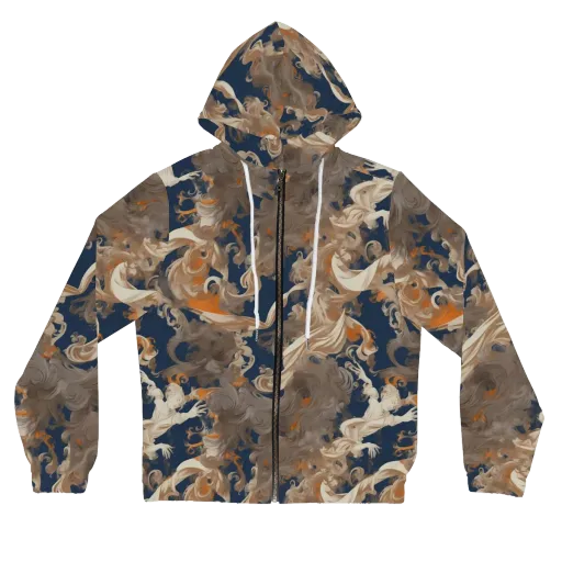 Midnight Rococo on a Women's Full-Zip Hoodie