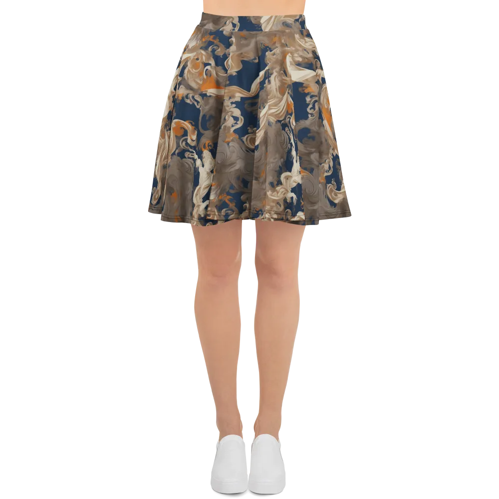 Midnight Rococo on Skater Skirt — Front