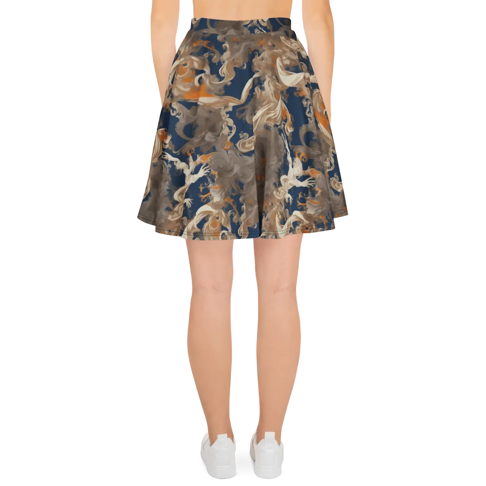 Midnight Rococo on Skater Skirt — Back