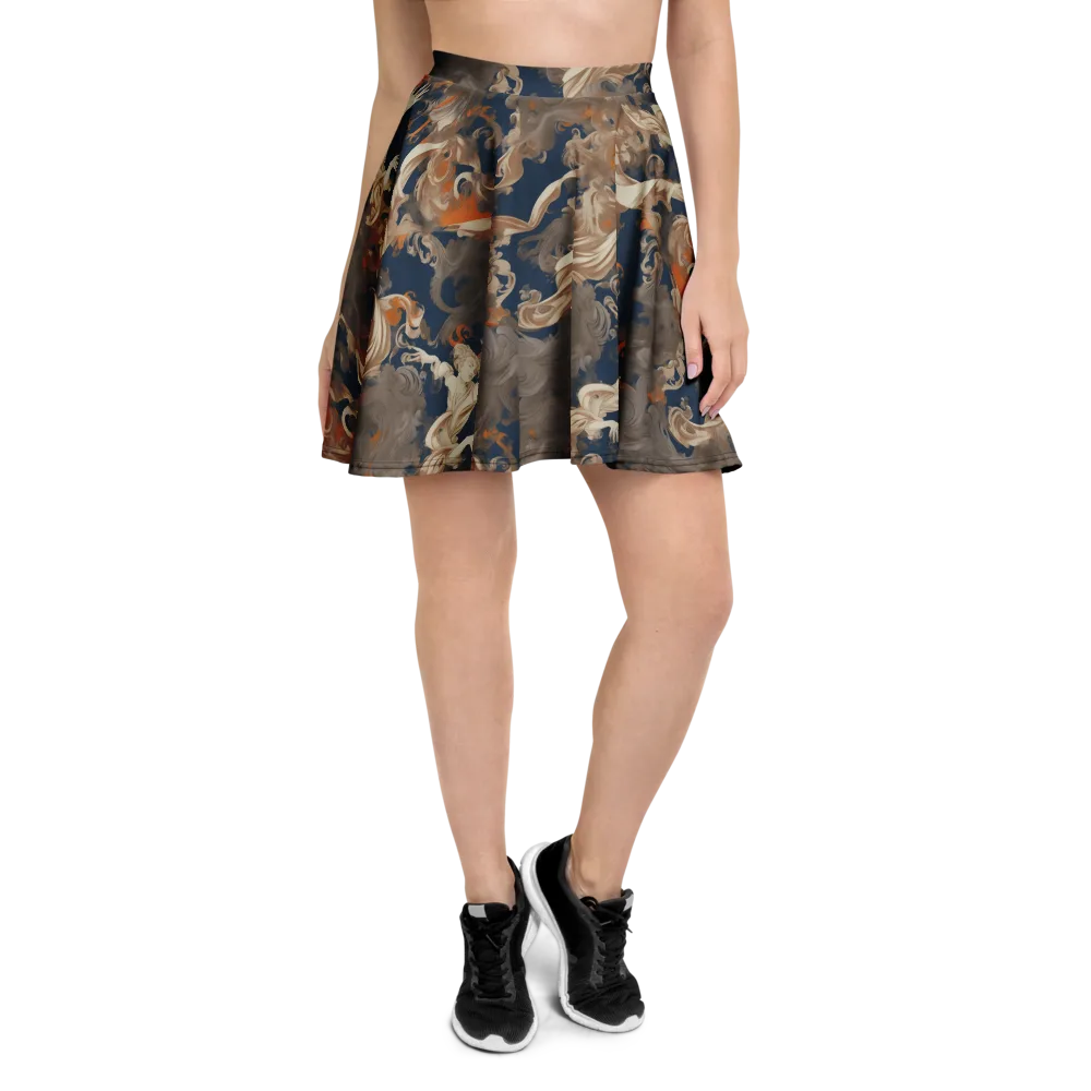 Midnight Rococo on Skater Skirt — Front