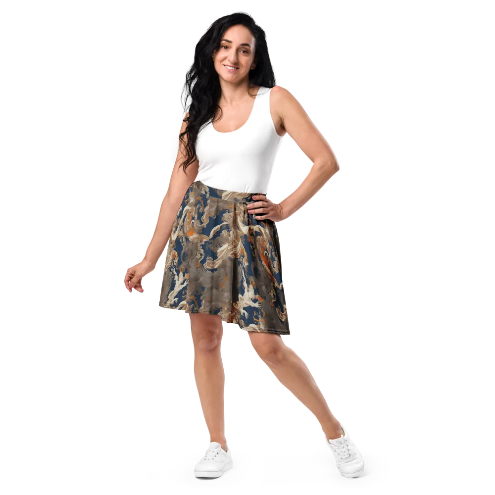 Midnight Rococo on Skater Skirt — Front