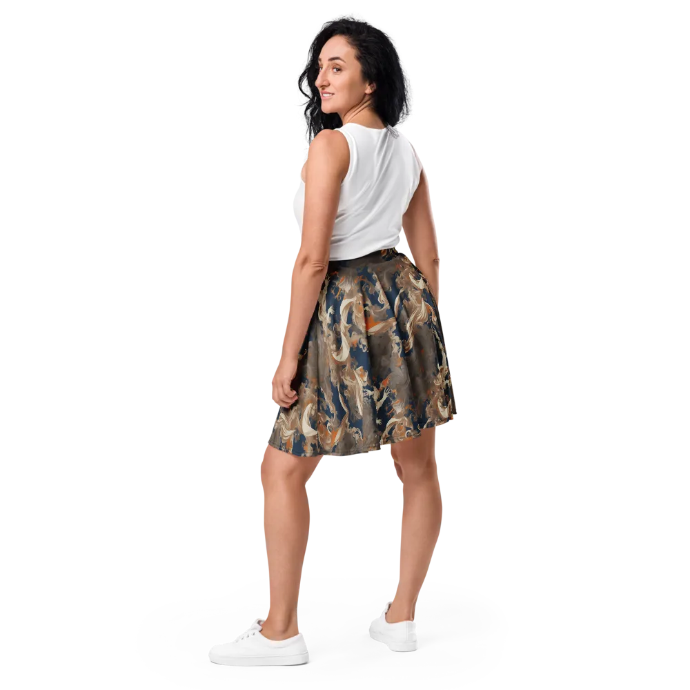 Midnight Rococo on Skater Skirt — Back