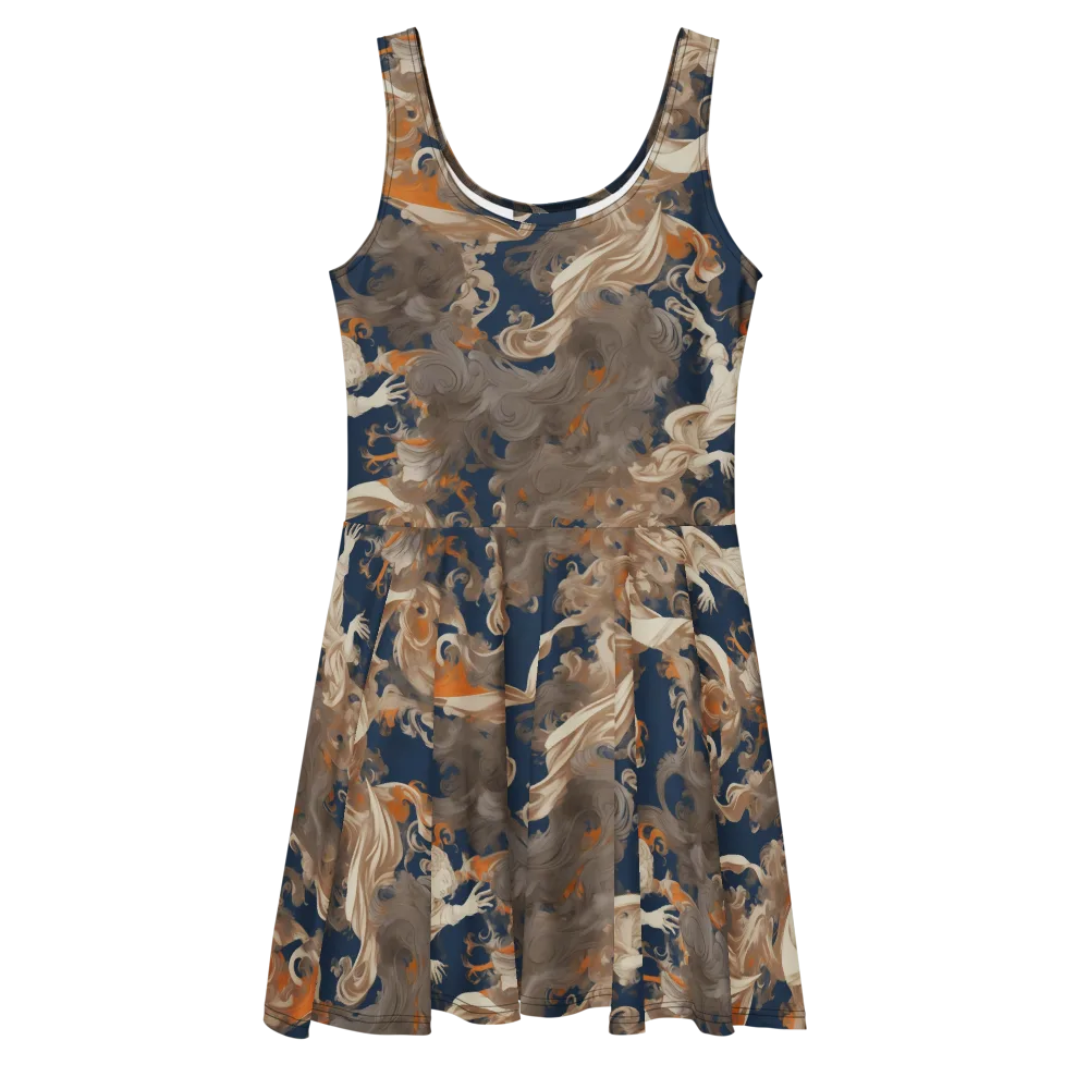 Midnight Rococo on Skater Dress — Front