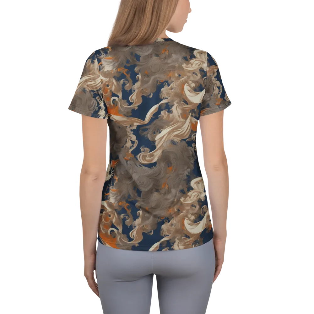 Midnight Rococo on Women's Athletic T-Shirt — Back
