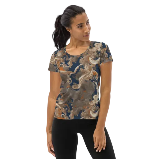 Midnight Rococo on a Women's Athletic T-Shirt
