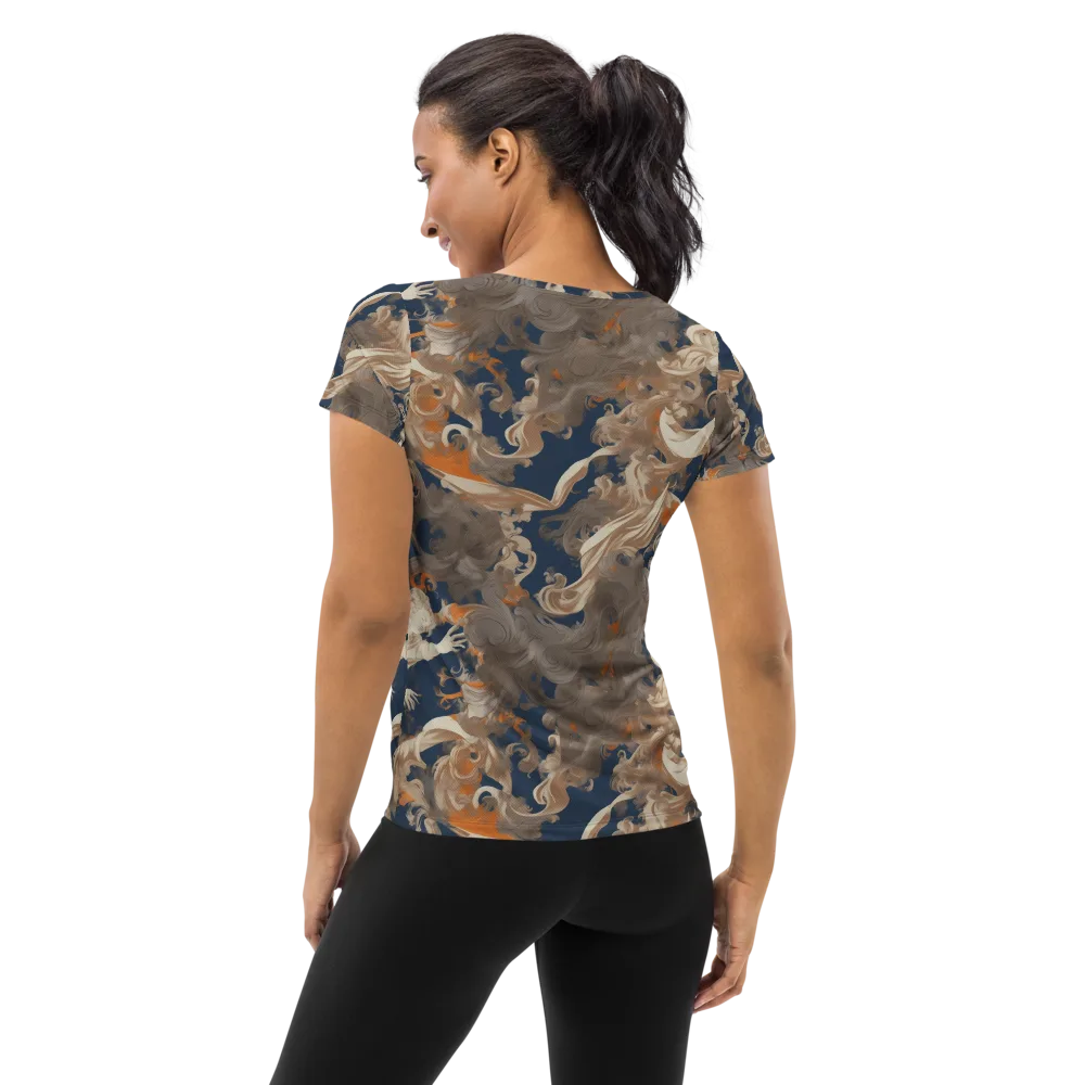 Midnight Rococo on Women's Athletic T-Shirt — Back