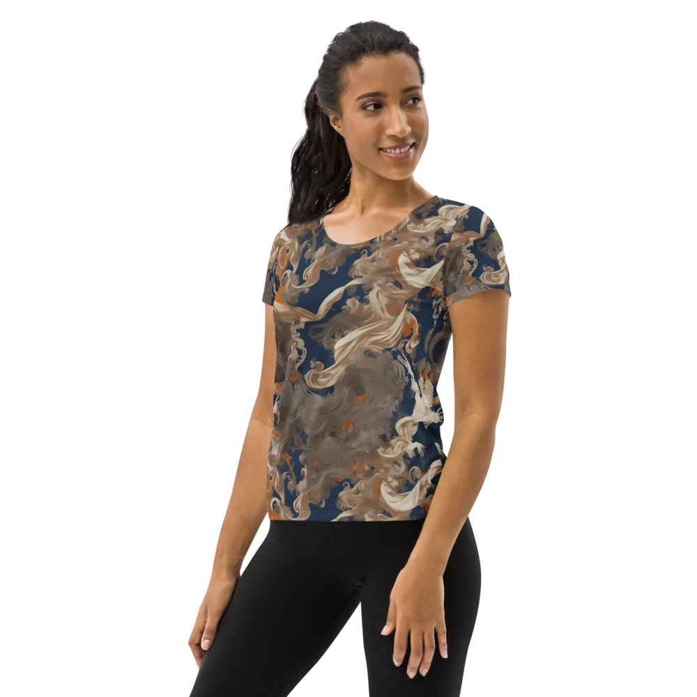 Midnight Rococo on Women's Athletic T-Shirt — Left