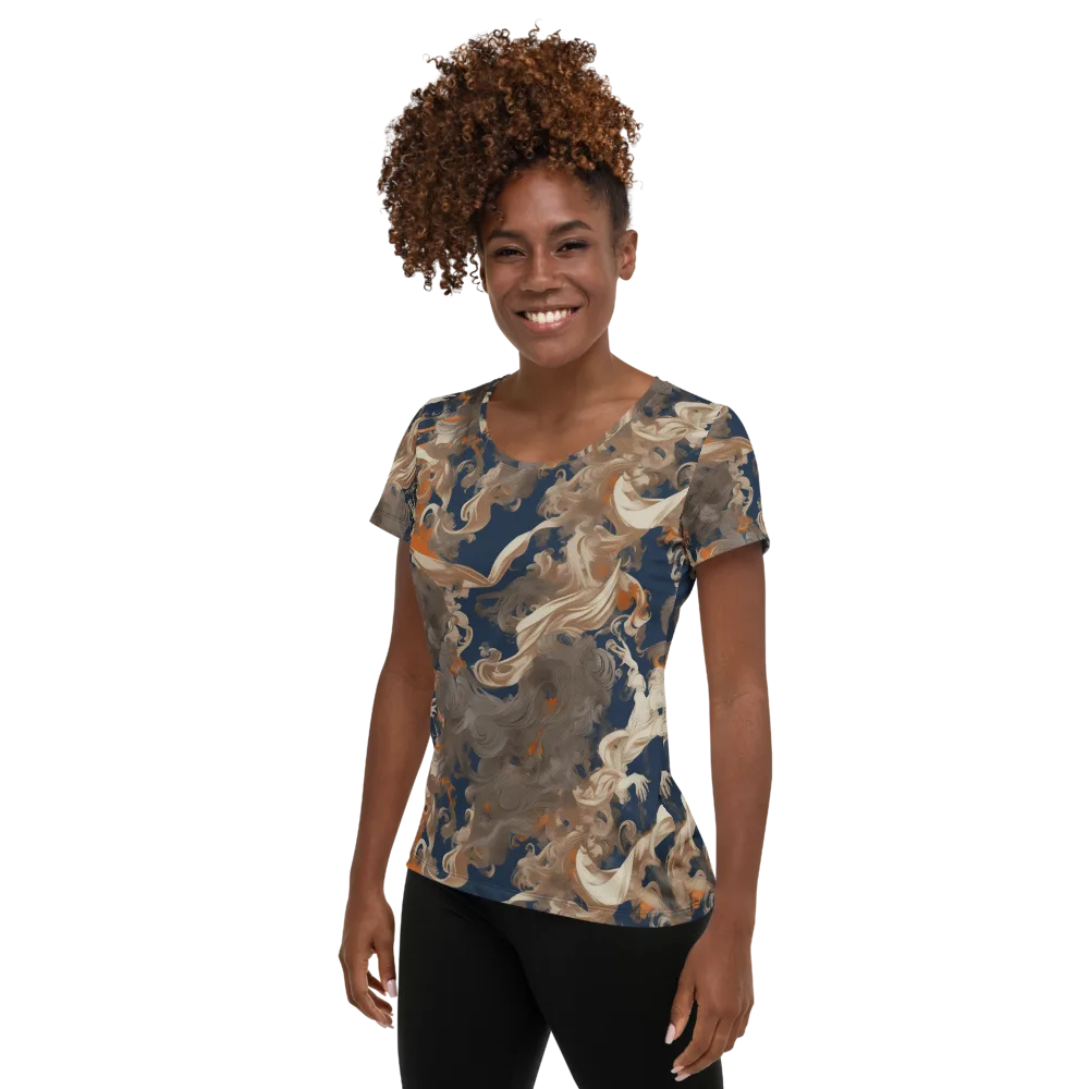 Midnight Rococo on Women's Athletic T-Shirt — Left