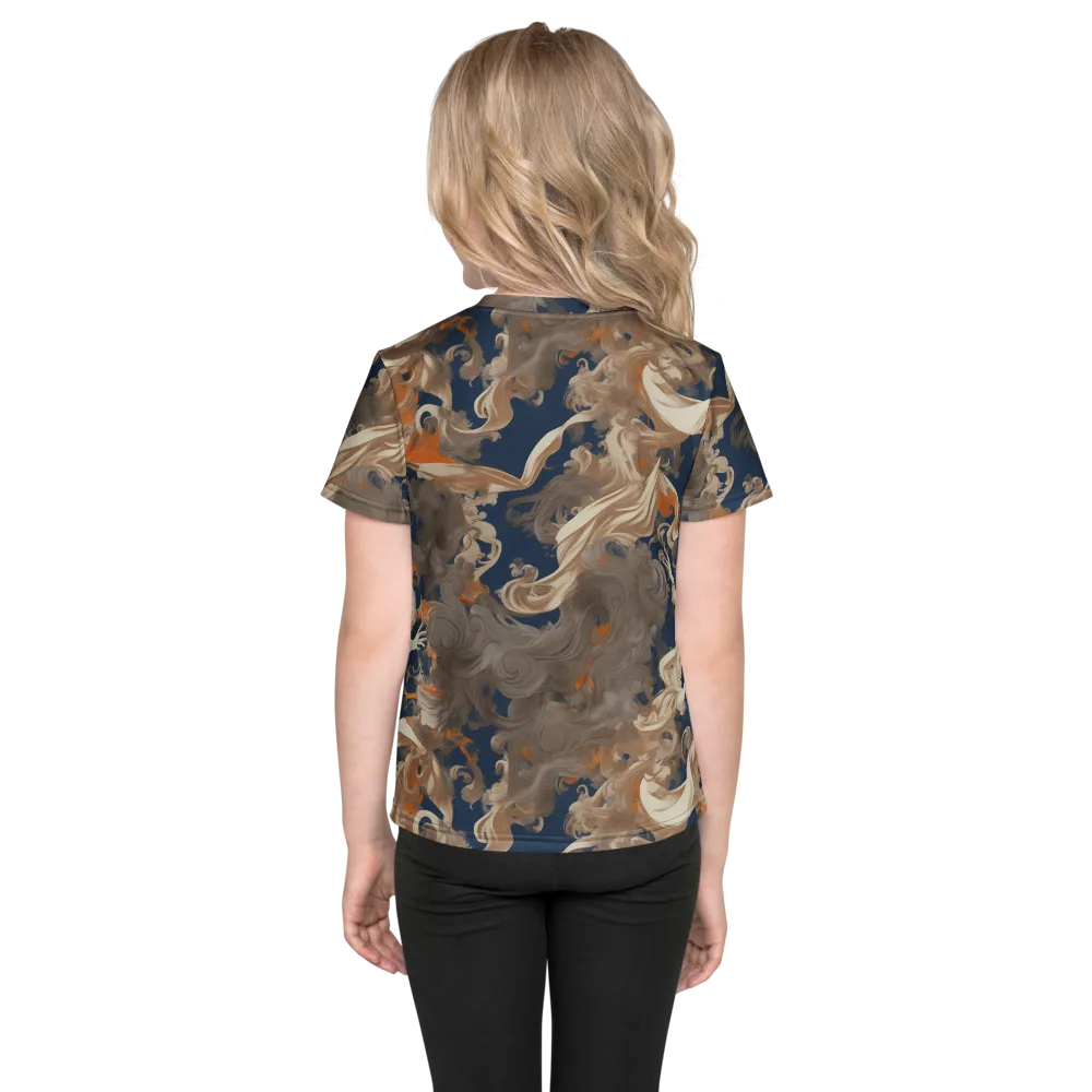 Midnight Rococo on Kids Crew Neck T-Shirt — Back