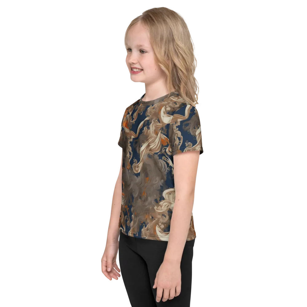 Midnight Rococo on Kids Crew Neck T-Shirt — Left