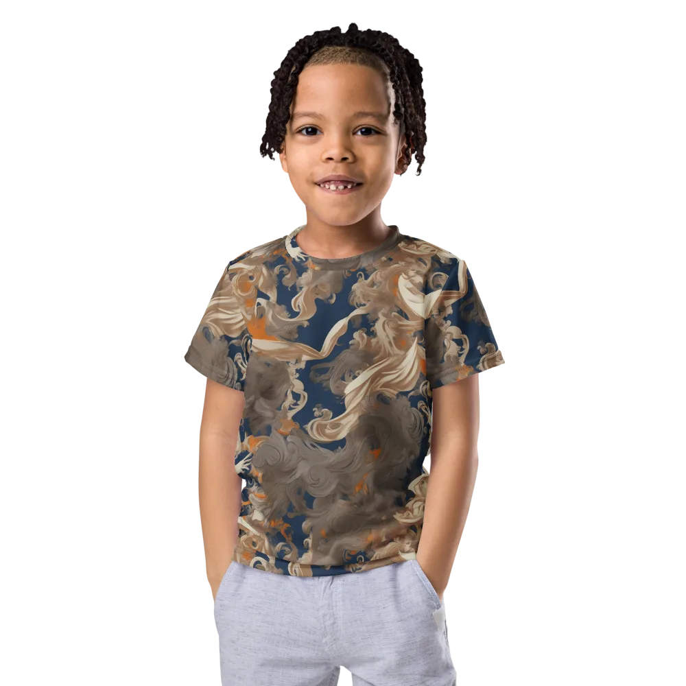Midnight Rococo on Kids Crew Neck T-Shirt — Front