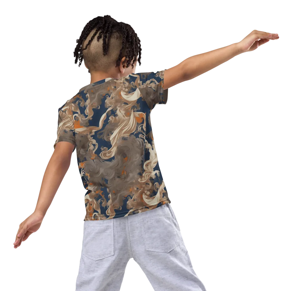 Midnight Rococo on Kids Crew Neck T-Shirt — Back