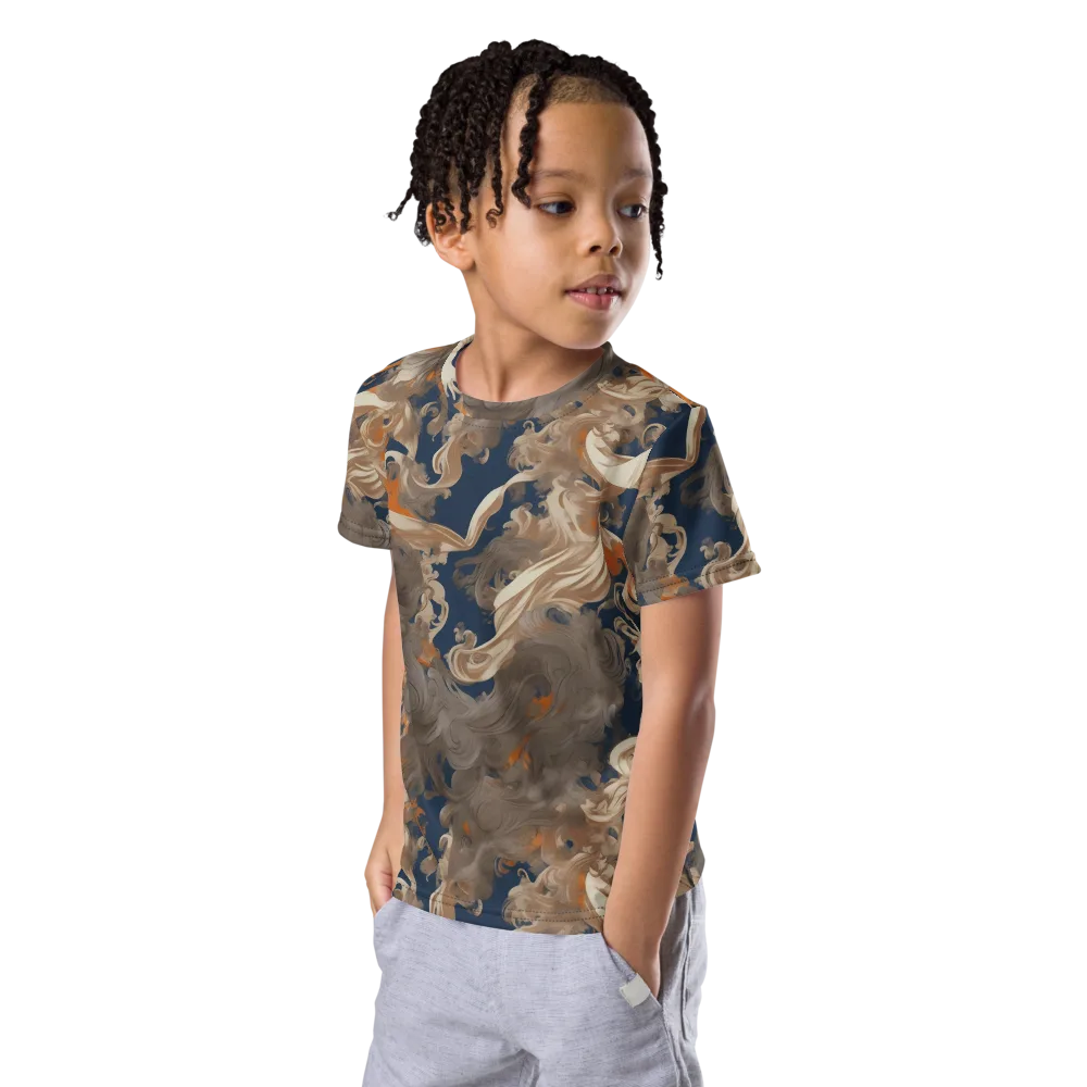 Midnight Rococo on Kids Crew Neck T-Shirt — Left Front