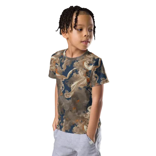 Midnight Rococo on a Kids Crew Neck T-Shirt