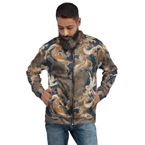 Midnight Rococo on a Bomber Jacket